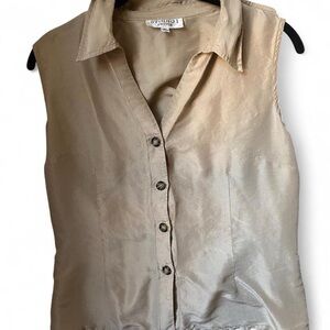 Studio I Women's Beige 100% Silk Vest